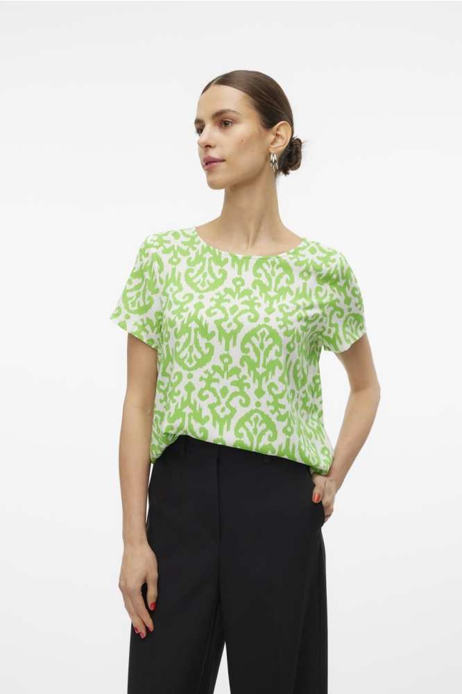VMEASY JOY S/S TOP WVN GA 10297345 CLASSIC GREEN/KYLIE